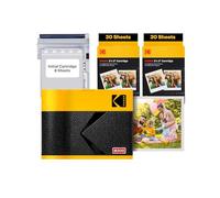 KODAK Mini 3 ERA 4PASS Impresora de Fotos Portátil (7,6x7,6cm) (Impresora + Pack con 68 Hojas (8 Hojas Iniciales + 60 Hojas), Amarillo)