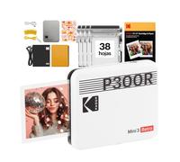KODAK Mini 3 Retro Navidad Regalos 4Pass Impresora de Fotos Portátil (7,6x7,6cm) + Pack de Regalo con 38 Hojas (8 Hojas Iniciales + 30 Hojas), Blanco