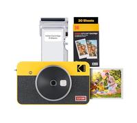 KODAK Mini Shot 2 Retro 4PASS 2-en-1 Cámara Instantánea e Impresora de Fotos (5,3x8,6cm) + Pack con 38 Hojas, Amarillo