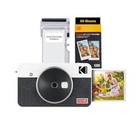 KODAK Mini Shot 2 Retro 4PASS 2-in-1 Cámara instantánea e Impresora fotográfica (5,3 x 8,6 cm) + 68 Hojas, Blanco