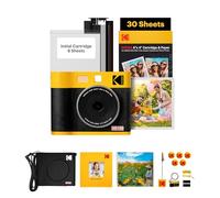 KODAK Mini Shot 4 ERA 4PASS 2-en-1 Cámara Instantánea e Impresora de Fotos (10x10cm) (Cámara + Pack de Regalo con 68 Hojas (8 Hojas Iniciales + 60 Hojas), Amarillo)
