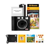 KODAK Mini Shot 4 ERA 4PASS 2-en-1 Cámara Instantánea e Impresora de Fotos (10x10cm) (Cámara + Pack de Regalo con 68 Hojas (8 Hojas Iniciales + 60 Hojas), Negro)