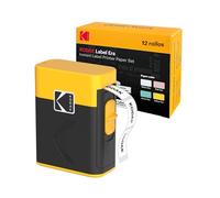 KODAK New Label Era M50 - Impresora instantánea de Etiquetas (Blanco, Impresora con 1 Rollo Autoadhesivo Etiqueta + 12 Rollos, Blanco 9 Rollos, Rosa/Verde/Amarillo 1 Rollo Cada uno)