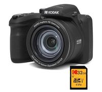 KODAK Pixpro Astro Zoom AZ405 Digital Bridge Pack + Tarjeta Kodak Ultra High Speed U1 32GB SDHC - Cámara de 20 megapíxeles, zoom X40, gran angular, LCD, vídeo Full HD 1080p, OIS, pila AA - Negro - Nuevo