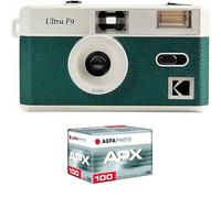 KODAK Pack F9 Argentique + Pellicule 100 ASA - Appareil Photo Kodak Rechargeable 35mm Vert, Objectif Grand Angle Fixe, Viseur optique, Flash Intégré + Pellicule APX 100, 36 Poses