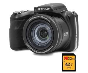 KODAK Pack Numérique Bridge Pixpro Astro Zoom AZ425 + Carte SDHC 32GB - Appareil Photo 20 MP, Zoom 42X, Grand Angle, Écran LCD 3", Vidéo Full HD 1080p, Batterie Li-Ion - Noir