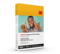 KODAK Papel fotográfico brillante 4 x 6 SNAPSHOT 100 unidades, 48lb-180 g/m, 2-8.5 mil, no compatible con impresoras Kodak Dock.