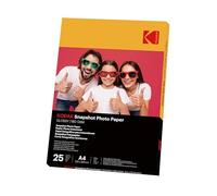 KODAK - Papel fotográfico instantáneo (25 hojas de papel fotográfico, tamaño 21 x 29,7 cm (A4), acabado brillante, 180 g/m², compatible con impresoras de inyección de tinta"