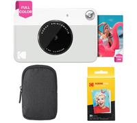 KODAK: Paquete básico de cámara instantánea Printomatic (Gris) + Papel Zink (20 Hojas) + Funda cómoda .