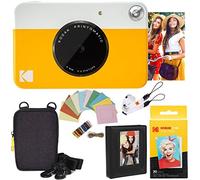 Kodak: Paquete cámara instantánea Printomatic (Amarilla) + Papel Zink (20 Hojas) + Funda álbum de Fotos + Marcos para Colgar + cómoda