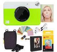 KODAK: Paquete cámara instantánea Printomatic (Verde) + Papel Zink (20 Hojas) + Funda álbum de Fotos + Marcos para Colgar + cómoda