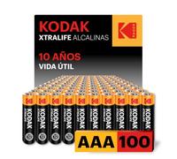 KODAK Pilas Alcalinas AAA (100 Unidades) Triple A, LR03, 1,5V | 15 Años De Duración, Diseño Anti-Fugas Avanzado, Ideal Dispositivos Alto & Bajo Consumo