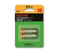 Kodak Pilas recargables AA LR6 Ni-MH 2600 mAh – 2 unidades (blister)