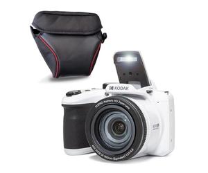 KODAK Pixpro Astro Zoom AZ405 + Funda Protectora - Cámara Digital Bridge, Zoom X40, Gran Angular de 24 mm, 20 megapíxeles, LCD 3, vídeo Full HD 1080p, OIS, Pila AA - Blanco