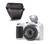 KODAK Pixpro AZ255 Cámara Bridge 16MP, Zoom Óptico 25x, Full HD 1080p, Gran Angular 24mm, Estabilizador, Pantalla LCD de 3", Funda Incluida - Ideal para Viajes - Blanco