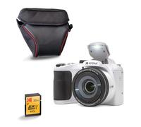 KODAK Pixpro AZ255 - Cámara puente de 16 MP con zoom óptico 25x + funda protectora + tarjeta SD 32 GB - vídeo Full HD 1080p, gran angular 24 mm, estabilizador, pantalla LCD de 3" - blanco