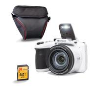 KODAK Pixpro AZ405 Bridge 20MP, Zoom X40, Gran Angular 24 mm, Full HD 1080p, OIS, LCD de 3 Pulgadas, Funda + Tarjeta SDHC 32 GB U1, Pila AA - Blanco