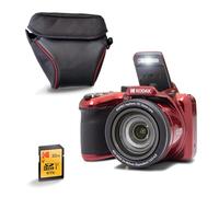 KODAK Pixpro AZ405 Bridge 20MP, Zoom X40, Gran Angular 24 mm, Full HD 1080p, OIS, LCD de 3 Pulgadas, Funda + Tarjeta SDHC 32 GB U1, Pila AA - Rojo