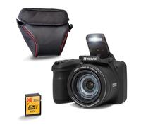 KODAK Pixpro AZ405 Bridge 20MP, Zoom X40, gran angular de 24 mm, Full HD 1080p, OIS, LCD de 3 pulgadas, funda + tarjeta SDHC 32 GB U1, pila AA - Negro
