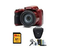 Kodak PIXPRO AZ425 Astro Zoom - Cámara digital de 20 MP con zoom óptico de 42x (rojo) con tarjeta SD de 64 GB y kit de accesorios (3 artículos)