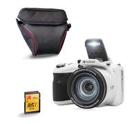 KODAK Pixpro AZ425 - Cámara puente de 20 MP con zoom óptico 42x + funda protectora + tarjeta SD de 32 GB - vídeo Full HD 1080p, gran angular de 24 mm, estabilizador, pantalla LCD de 3" - blanco