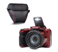 KODAK Pixpro AZ425 - Cámara puente de 20 MP con zoom óptico 42x + funda protectora - vídeo Full HD 1080p, gran angular 24 mm, estabilizador, pantalla LCD de 3" - rojo