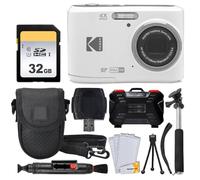 Kodak PIXPRO FZ45 - Cámara digital + tarjeta de memoria de 32 GB + funda para cámara de apuntar y disparar + monopie extensible + bolígrafo de limpieza de lentes + protectores de pantalla LCD +