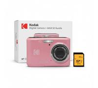 Kodak PIXPRO FZ45 Friendly Zoom 16MP 1080p Full HD Cámara digital (rosa pastel) Paquete con tarjeta de memoria (2 artículos)