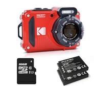 KODAK Pixpro Pack WPZ2 + 2 Batteries + 1 Carte SD - Compact 16M Pixels, Etanche à 15m, Anti-Choc, Video 720p, Ecran LCD 2,7 - Batterie Li-Ion - Rouge