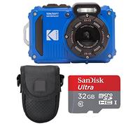 Kodak PIXPRO WPZ2 - Cámara digital (incluye estuche para apuntar y disparar, tarjeta microSDHC de 32 GB), color azul