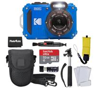 Kodak PIXPRO WPZ2 - Cámara digital resistente al agua y golpes, 16 MP óptico, 1080P, video Full HD, LCD 2.7" azul, tarjeta SD 32 GB, funda compacta