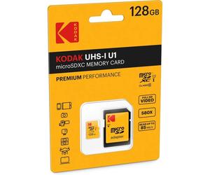 Kodak Premium Perfomance Tarjeta de Memoria MicroSDXC 128GB Clase 10 con Adaptador