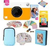 KODAK Printomatic cámara de impresión instantánea + Estuche Blando + Papel fotográfico Zink de 2 x 3 (Paquete de 20) + Álbum + Juegos de calcomanías + Marcos para calcomanías + Marcadores - Amarillo