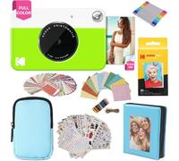 KODAK Printomatic cámara de impresión instantánea + Estuche Blando + Papel fotográfico Zink de 2 x 3 (Paquete de 20) + Álbum + Juegos de calcomanías + Marcos para calcomanías + Marcadores - Verde