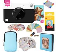 KODAK Printomatic cámara de impresión instantánea + Estuche Blando + Papel fotográfico Zink de 2 x 3 (Paquete de 20) + Álbum + Juegos de calcomanías + Marcos para calcomanías + Marcadores - Negro