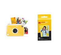 Kodak Printomatic+ Cámara digital de impresión instantánea (amarilla) y papel fotográfico Kodak Premium ZINK de 2'' x 3'' (paquete de 50)