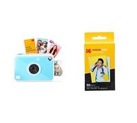 Kodak Printomatic+ Cámara digital de impresión instantánea (azul) y papel fotográfico Kodak Premium ZINK de 2'' x 3'' (paquete de 50)