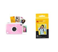 Kodak Printomatic+ Cámara digital de impresión instantánea (rosa) y papel fotográfico Kodak Premium ZINK de 2'' x 3'' (paquete de 50)