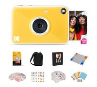 Kodak Printomatic+ Cámara Digital Instantánea 10MP Pack Regalo con Funda, Papel Zink 2x3” 20 Hojas, Álbum, Pegatinas y Rotuladores - Amarillo