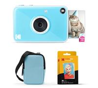 Kodak Printomatic+ Cámara Digital Instantánea 10MP Paquete de Inicio (Azul) con Funda, LED RGB y Papel Zink 20 Hojas - Azul