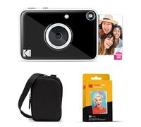 KODAK Printomatic+ Cámara Digital Instantánea 10MP Paquete de Inicio con Funda, LED RGB y Papel Zink 20 Hojas - Negro
