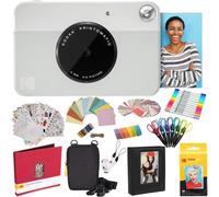 KODAK Printomatic Cámara instantánea (Gris) Paquete Todo Incluido con Papel fotográfico Zink (20 Hojas) y Mucho más.