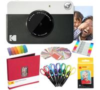 KODAK Printomatic Cámara instantánea (Negro) Paquete de Arte con Papel fotográfico Zink (20 Hojas) y más