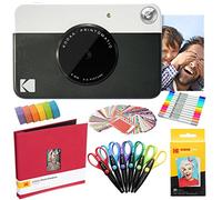 KODAK Printomatic Cámara instantánea (Negro) Paquete de Arte con Papel fotográfico Zink (20 Hojas) y más