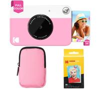 KODAK Printomatic Paquete básico de cámara con impresión instantánea a Todo Color + Estuche Blando + Paquete de 20 Papeles fotográficos Zink - Fotos Coloridas en Papel Adhesivo de 2 x 3 - Rosa