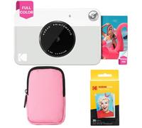 KODAK Printomatic Paquete básico de cámara con impresión instantánea a Todo Color + Estuche Blando + Paquete de 20 Papeles fotográficos Zink - Fotos Coloridas en Papel Adhesivo de 2 x 3 - Gris