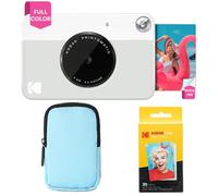 KODAK Printomatic Paquete básico de cámara con impresión instantánea a Todo Color + Estuche Blando + Paquete de 20 Papeles fotográficos Zink - Fotos Coloridas en Papel Adhesivo de 2 x 3 - Gris
