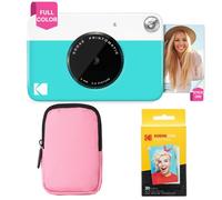 KODAK Printomatic Paquete básico de cámara con impresión instantánea a Todo Color + Estuche Blando + Paquete de 20 Papeles fotográficos Zink - Fotos Coloridas en Papel Adhesivo de 2 x 3 - Azul
