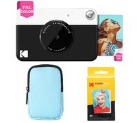 KODAK Printomatic Paquete básico de cámara con impresión instantánea a Todo Color + Estuche Blando + Paquete de 20 Papeles fotográficos Zink - Fotos Coloridas en Papel Adhesivo de 2 x 3 - Negro