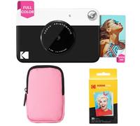 KODAK Printomatic Paquete básico de cámara con impresión instantánea a Todo Color + Estuche Blando + Paquete de 20 Papeles fotográficos Zink - Fotos Coloridas en Papel Adhesivo de 2 x 3 - Negro